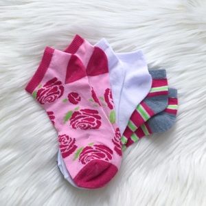 NWT 3-pack floral and striped ankle socks